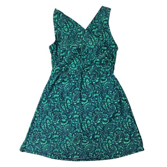 Green - Lands' End Women's Surplice Swim Dress, Adjustable Straps, Built-In One - Picture 1 of 2